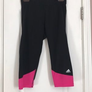 Black and pink adidas leggings